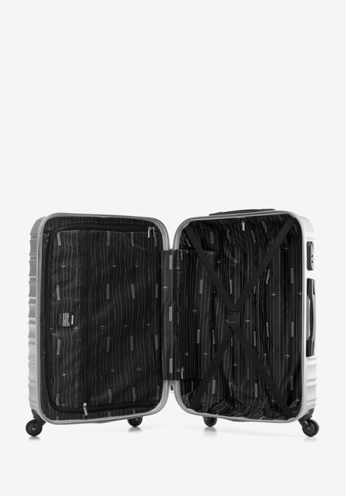 ABS bordázott Közepes bőrönd, szürke, 56-3A-312-31, Fénykép 5