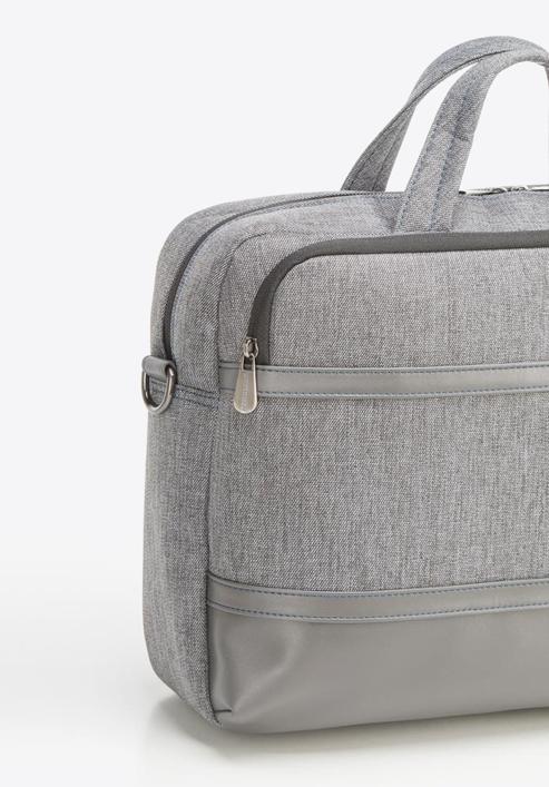 Férfi 15,6" laptop táska panellel ecobőrből, szürke, 92-3P-505-1, Fénykép 5