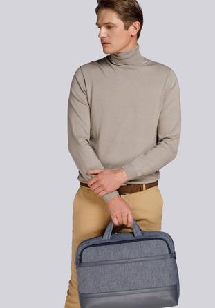 Férfi 15,6" laptop táska panellel ecobőrből, szürke, 92-3P-505-8, Fénykép 1