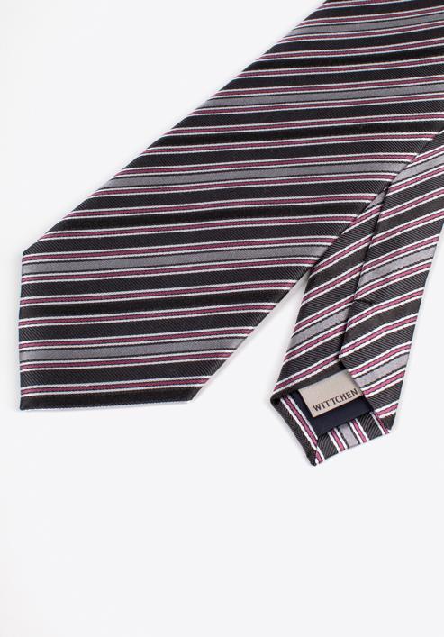 Mintás selyem nyakkendő, szürke-lila, 97-7K-002-X3, Fénykép 4