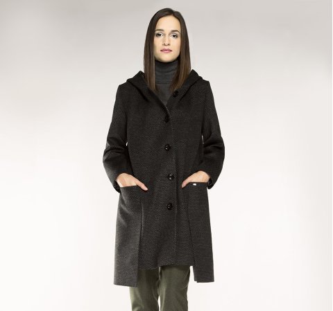 Női kabát, szürke, 85-9W-100-8-2X, Fénykép 1