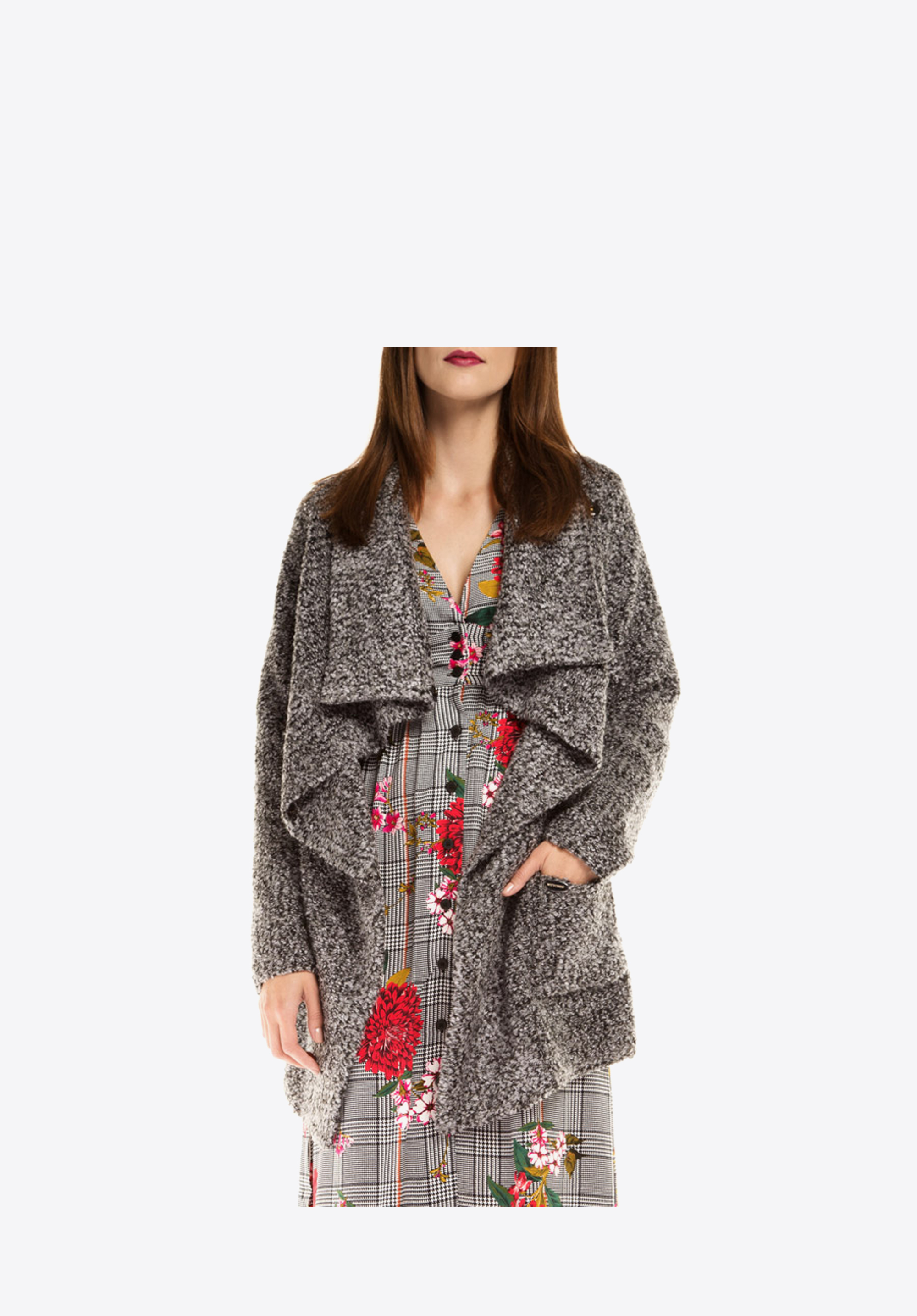 Női kabát, szürke, 85-9W-112-8-XL, Fénykép 1
