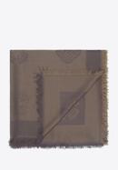 Női monogramos szövésű selyemsál, szürke - olajbogyó, 93-7F-008-0, Fénykép 3