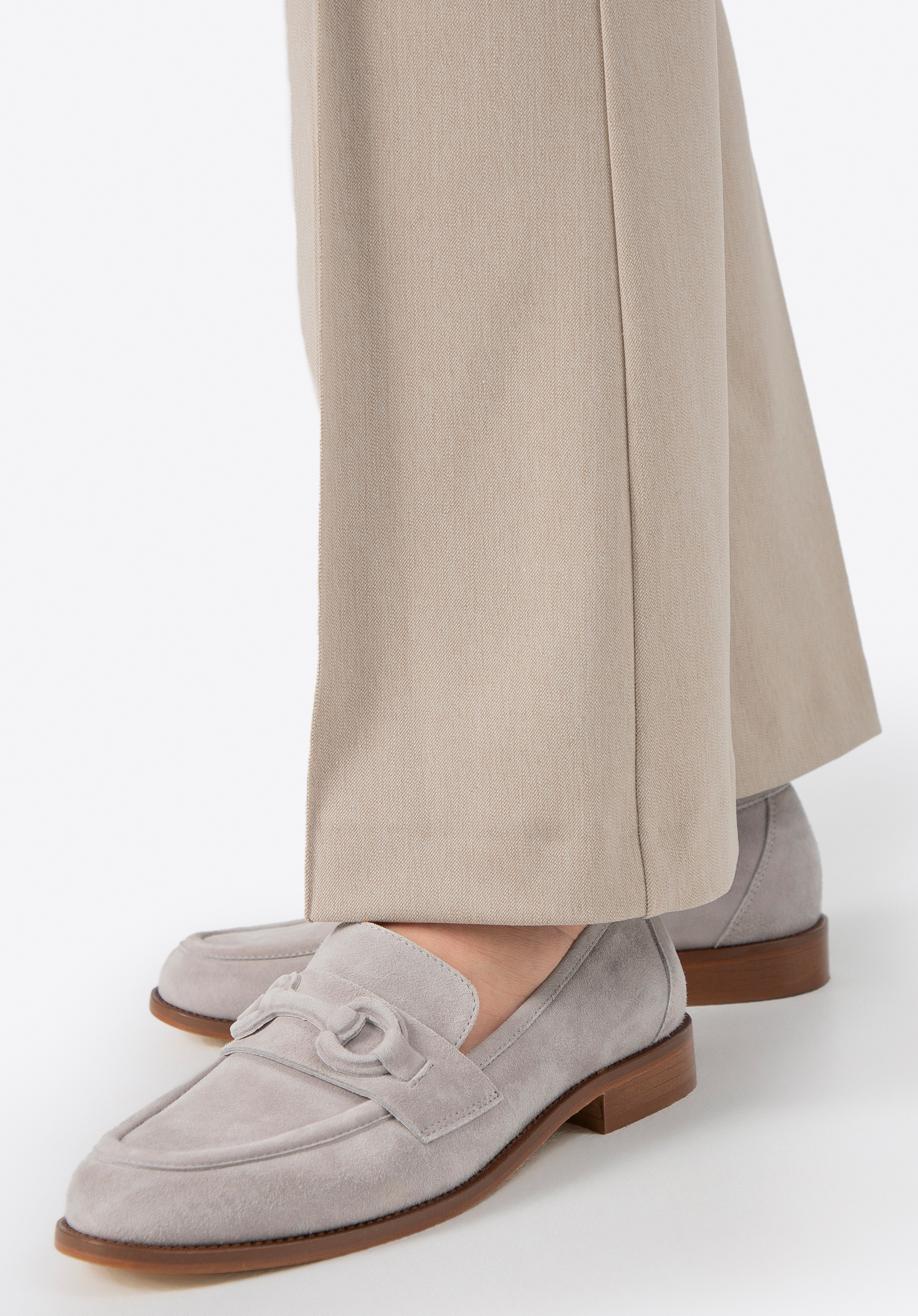 Puha talpú bőr női mokaszin, szürke, 100-D-105-8-37, Fénykép 1