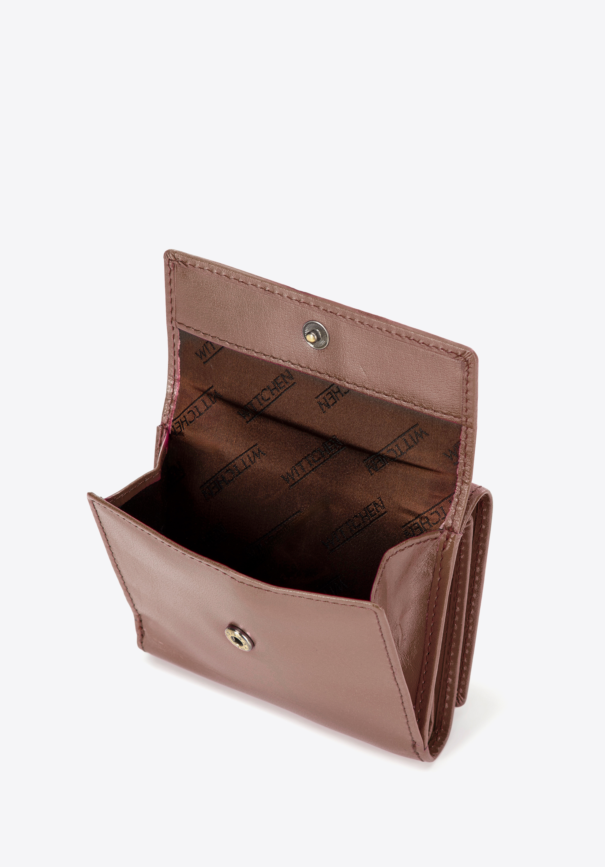 Жіночий двосторонній гаманець з гладкої шкіри, таупе, 14-1-066-OL, Фото 1