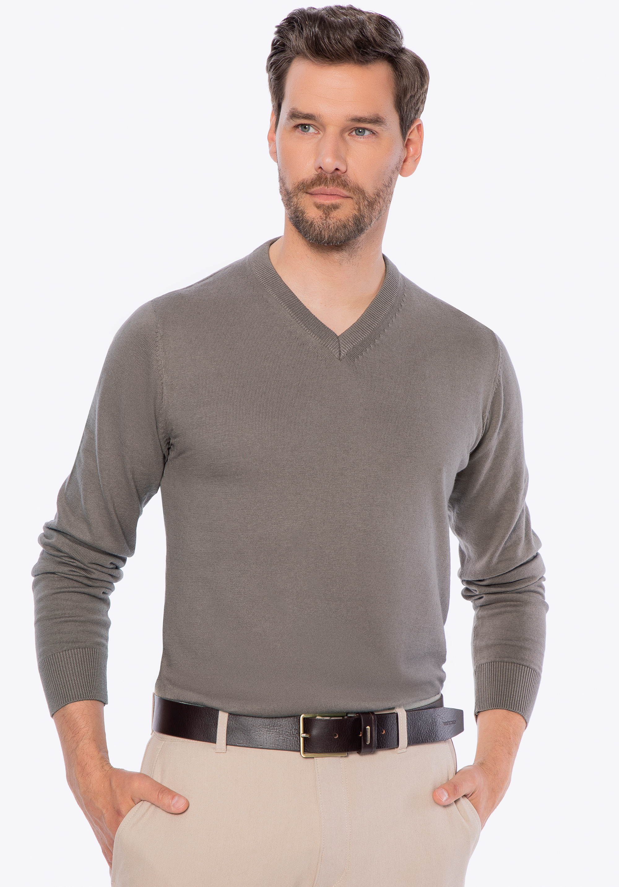 Herrenpullover aus Baumwoll-Kaschmir-Mix