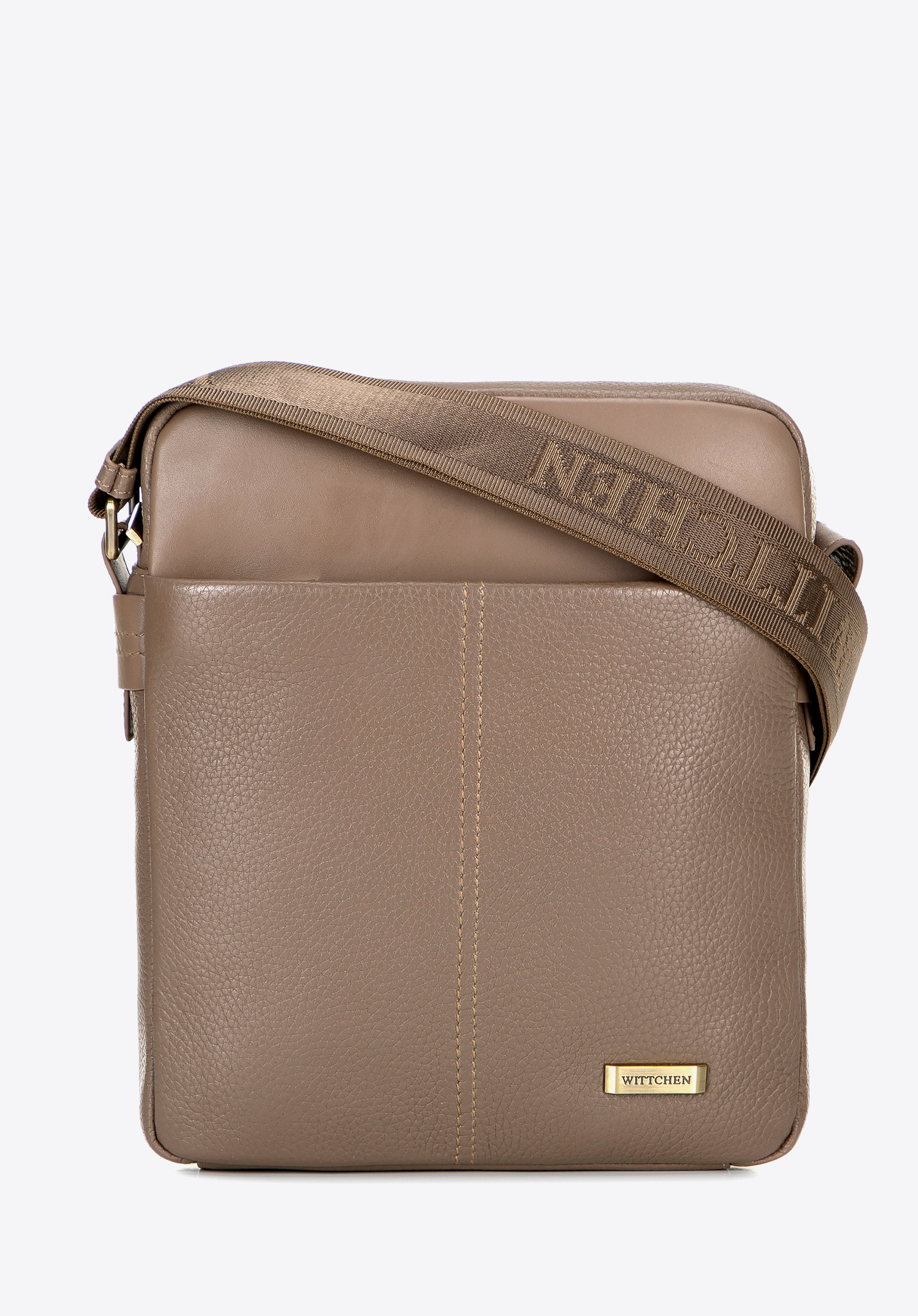 Pánska kožená messenger taška, taupe, 100-4U-803-9, Obrázok 1