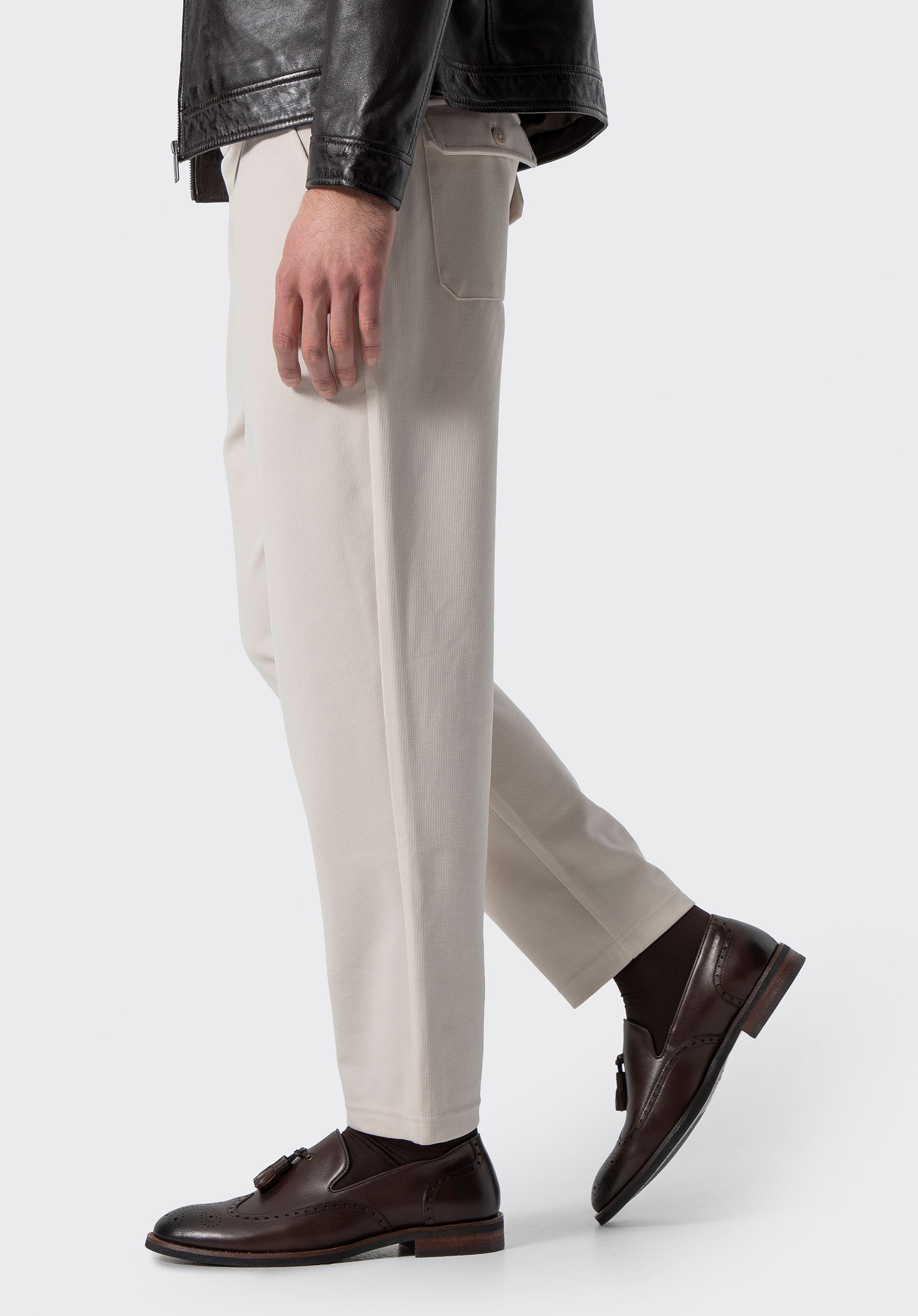 Чоловічі мокасини з перфорованої шкіри, темно-коричневий, 100-M-510-4-39, Фото 1