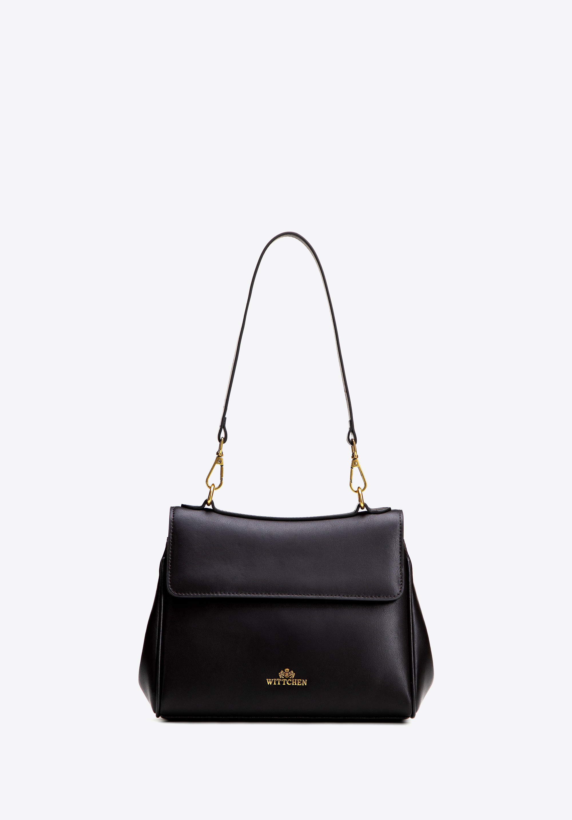 Жіноча сумка на плече з натуральної шкіри, темно-коричневий, 101-4E-202-4, Фото 1