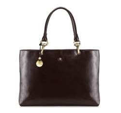 Женская винтажная матовая кожаная сумка, темно-коричневый, 39-4-523-3, Фотография 1