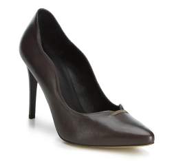 Туфли с волнистыми вырезами на шпильке, темно-серый, 89-D-850-8-38, Фотография 1