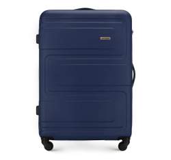 Большой чемодан из рельефного ABS пластика, темно-синий, 56-3A-633-90, Фотография 1