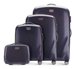 Комплект однотонных чемоданов из поликарбоната, темно-синий, 56-3P-57K-90, Фотография 1
