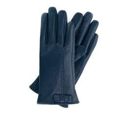 Женские кожаные перчатки с бантом, темно-синий, 39-6-551-GC-S, Фотография 1