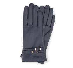 Женские кожаные перчатки с пряжками, темно-синий, 39-6-573-GC-S, Фотография 1