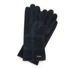 Женские замшевые перчатки с строчкой, темно-синий, 44-6-912-TQ-M, Фотография 1