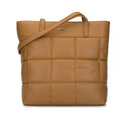 Nagyméretű női ökobőr shopper táska, teve, 93-4Y-407-5, Fénykép 1