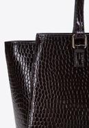Dámská kabelka vyrobená z ekologické kůže s exotickou texturou, tmavě hnědá, 97-4Y-751-1, Obrázek 5