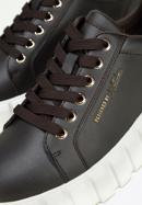 Dámské kožené boty na silné platformě, tmavě hnědá, 97-D-951-4-36, Obrázek 8