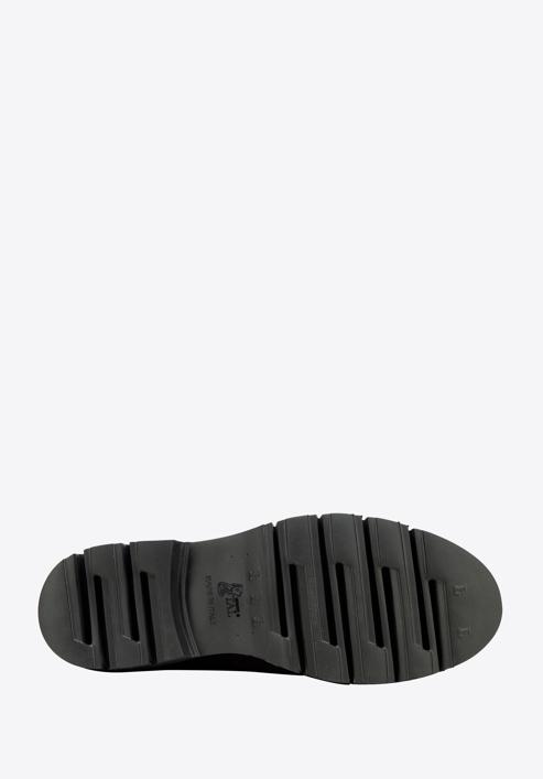 Dámské semišové boty s ozdobným řetízkem na platformě, tmavě hnědá, 97-D-104-Z-39, Obrázek 6