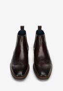 Klasické pánské kožené boty, tmavě hnědá, 97-M-506-3-45, Obrázek 3