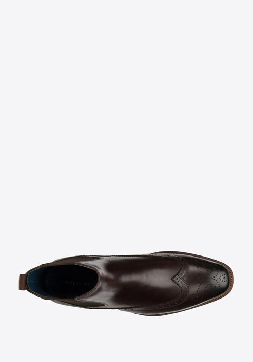 Klasické pánské kožené boty, tmavě hnědá, 97-M-506-3-43, Obrázek 6