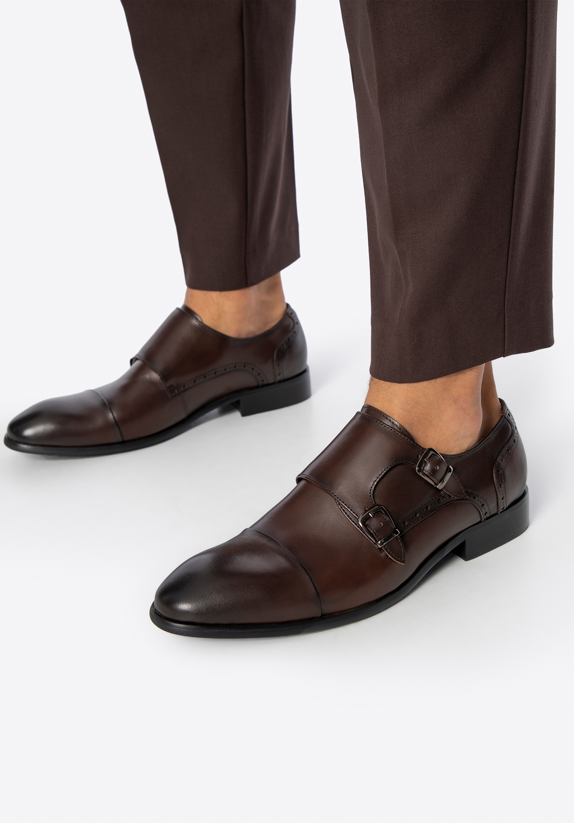 Pánské polobotky z kůže, tmavě hnědá, 100-M-517-4-40, Obrázek 1