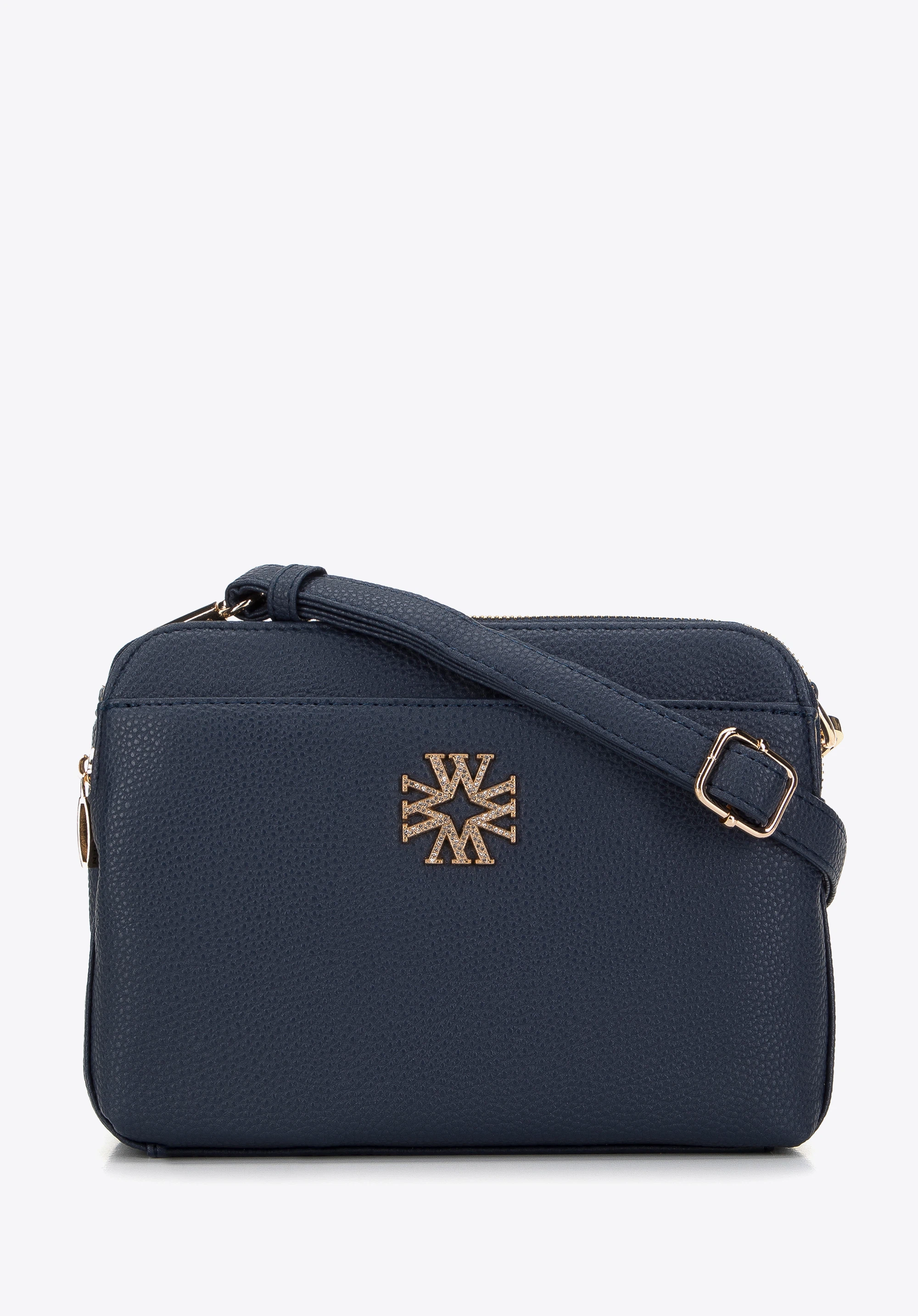 Crossbody kabelka z umělé kůže, tmavě modrá, 29-4Y-016-B7, Obrázek 1