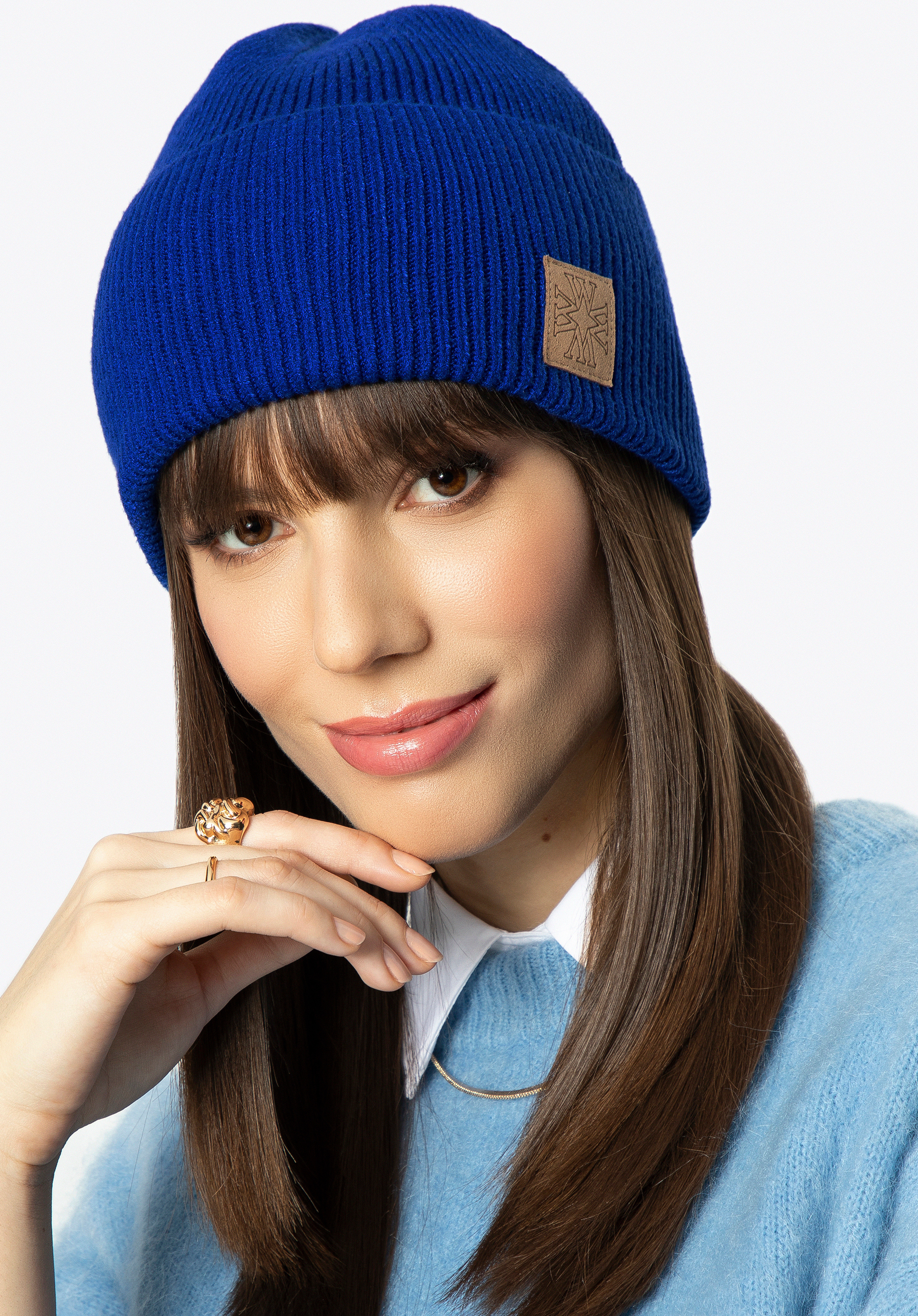 Dámská čepice, tmavě modrá, 97-HF-002-7, Obrázek 1