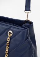 Dámská kabelka s diagonálním prošíváním na řetízku, tmavě modrá, 97-4Y-608-1G, Obrázek 4