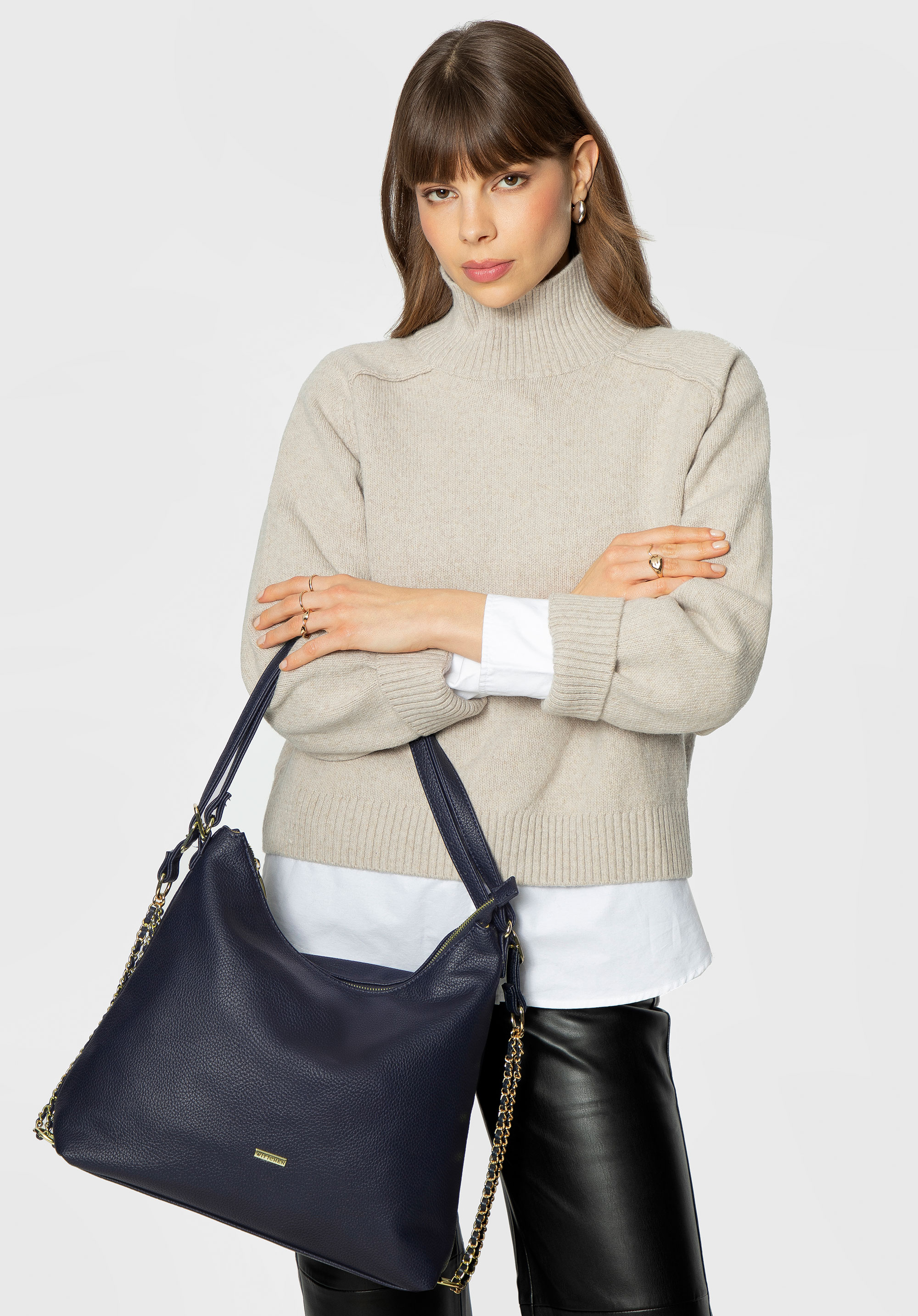 Dámská kabelka z umělé kůže - peněženka na batoh, tmavě modrá, 29-4Y-601-7, Obrázek 1