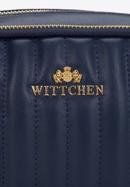 Dámská prošívaná dvoukomorová kožená kabelka, tmavě modrá, 97-4E-630-3, Obrázek 4