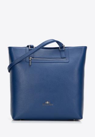 Dámská velká kožená nákupní taška, tmavě modrá, 29-4E-018-N, Obrázek 1