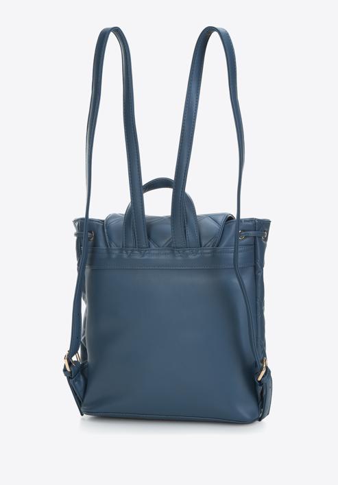 Dámsky kožený  batoh z geometricky prošívané ekologické kůže, tmavě modrá, 97-4Y-611-1, Obrázek 2