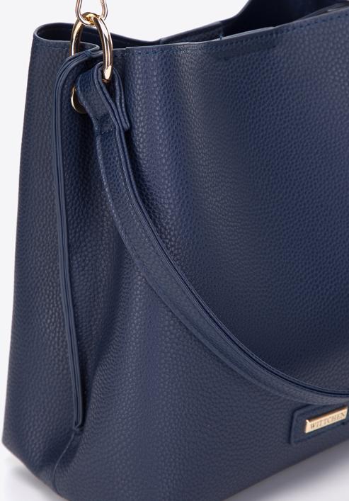 Dvoukomorová dámská kabelka z ekologické kůže s pouzdrem, tmavě modrá, 97-4Y-239-8, Obrázek 6