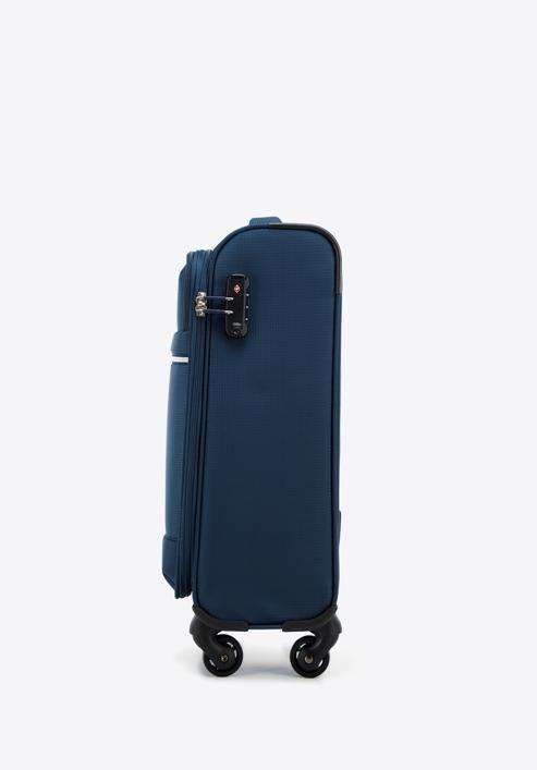 Malý měkký kufr s lesklým zipem na přední straně, tmavě modrá, 56-3S-851-35, Obrázek 2