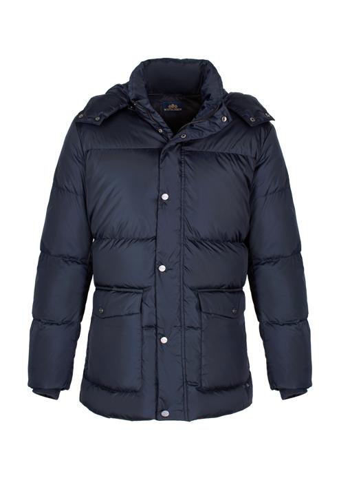 Pánská prošívaná bunda s kapucí, tmavě modrá, 97-9D-451-1-S, Obrázek 30