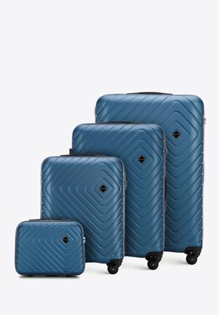 Sada kufrů ABS s geometrickým ražením, tmavě modrá, 56-3A-75K-91, Obrázek 1