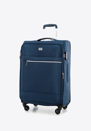 Sada měkkých kufrů s lesklým předním zipem, tmavě modrá, 56-3S-85S-90, Obrázek 1