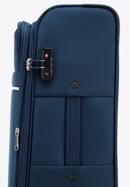 Velký měkký kufr s lesklým zipem na přední straně, tmavě modrá, 56-3S-853-90, Obrázek 7