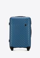 Střední kufr z ABS s geometrickým ražením, tmavě modrá, 56-3A-752-11, Obrázek 1