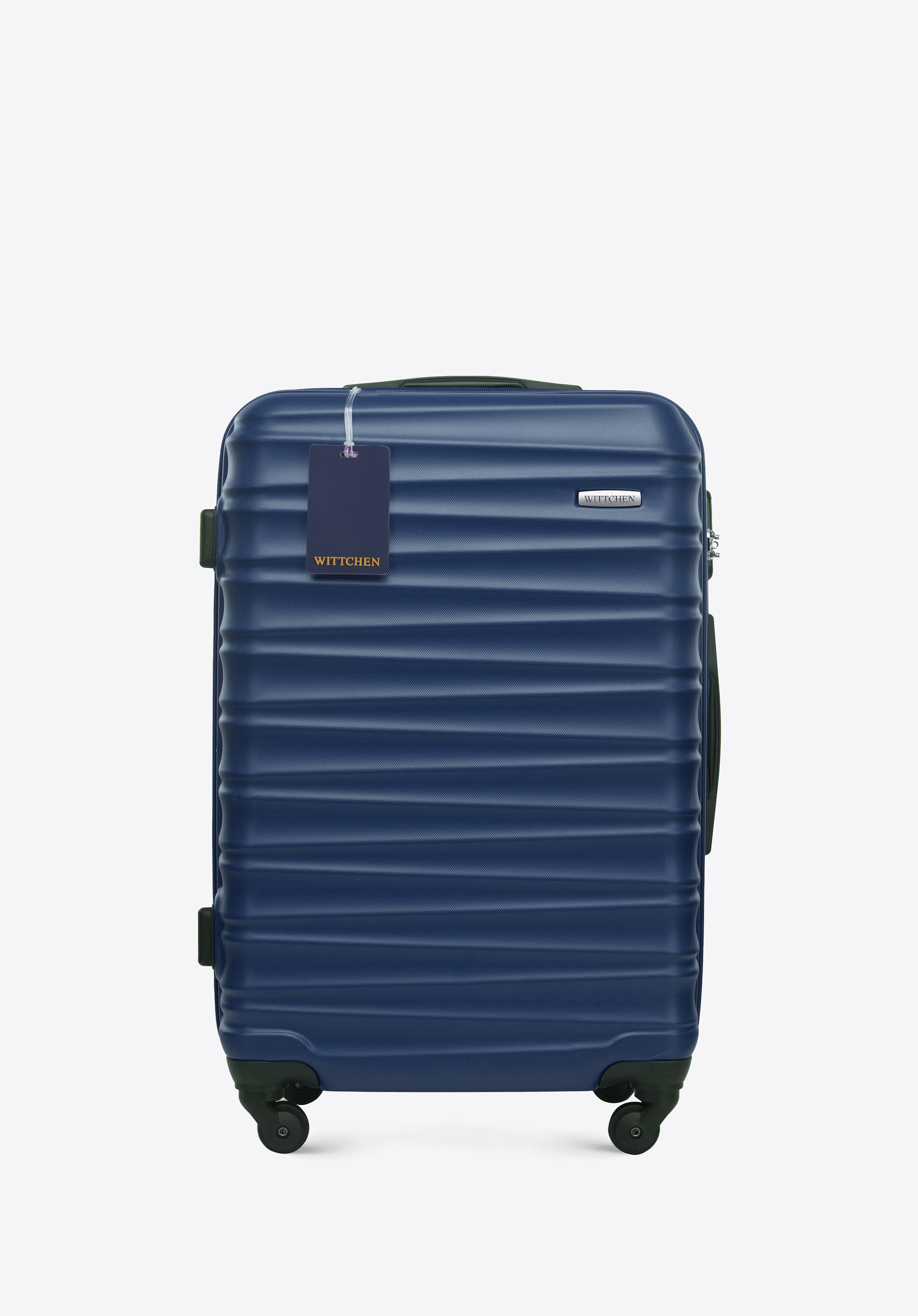 Střední kufr z ABS s visačkou na zavazadla s logem WITTCHEN, tmavě modrá, 56-3A-312-91Z6, Obrázek 1