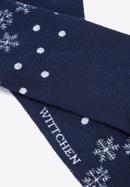 Pánské ponožky se sněhovými vločkami, tmavě modro-bílá, 98-SM-050-X6-43/45, Obrázek 5