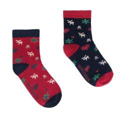 Dámské ponožky, tmavě modro-červená, 95-SD-005-X1-35/37, Obrázek 1