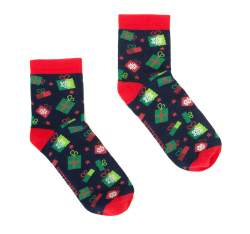 Dámské ponožky, tmavě modro-červená, 93-SK-005-X1-35/37, Obrázek 1