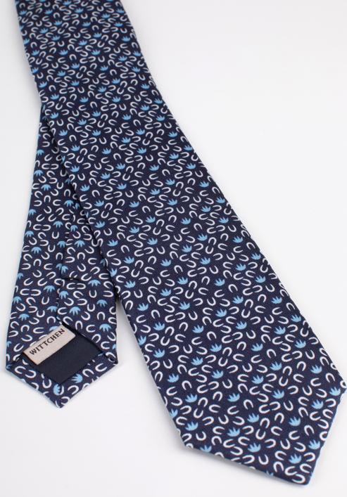 Vzorovaná hedvábná kravata, tmavě modro-modrá, 97-7K-001-X13, Obrázek 4