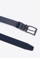 Pánský oboustranný embosovaný kožený pásek, tmavě modro-šedá, 98-8M-903-7-90, Obrázek 2