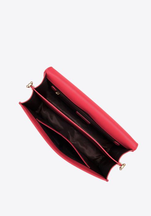 Dámská kožená kabelka s písmenem "W", tmavě růžová, 98-4E-202-1, Obrázek 3