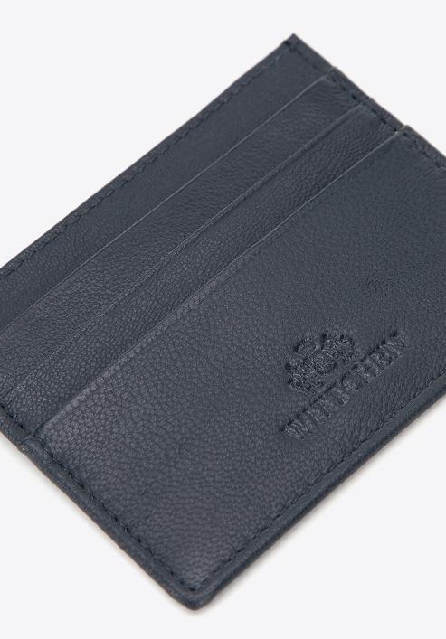 Klasické kožené pouzdro na kreditní karty, tmavě tmavě modrá, 98-2-002-N, Obrázek 4