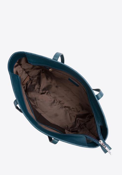 Velká kožená dámská kabelka, tmavě tyrkysová, 97-4E-619-Z, Obrázek 4